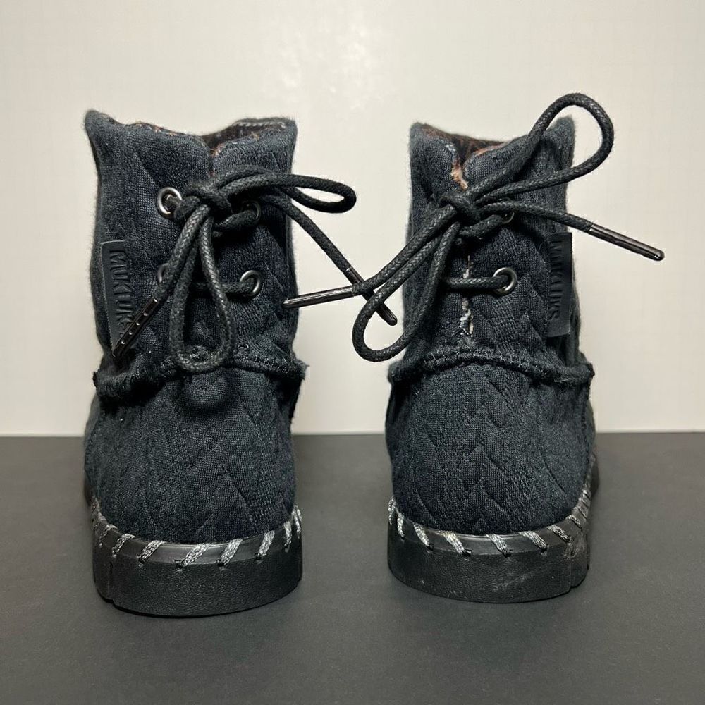 Womens MUK LUKS Flexi Hoboken Knit Dark Grey Memory Foam Ankle Boots / Size 7.5 - Picture 4 of 8